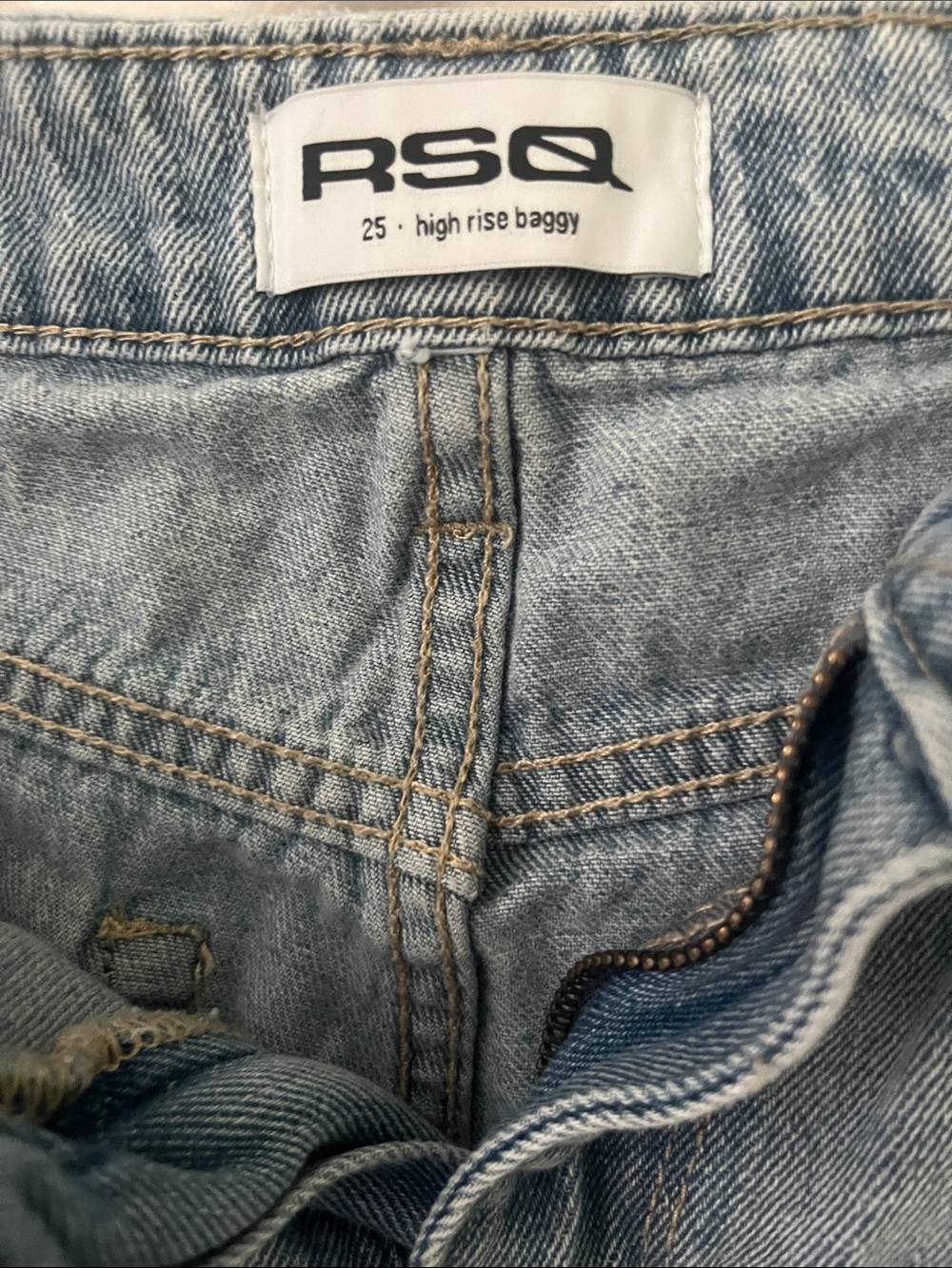 RSQ Light Blue High-Rise Relaxed Baggy Jeans
